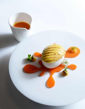 Oeuf mollet acidulé sauce béchamel Saga Bocuse d'or